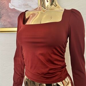 Elegant Rust Long Sleeve Top